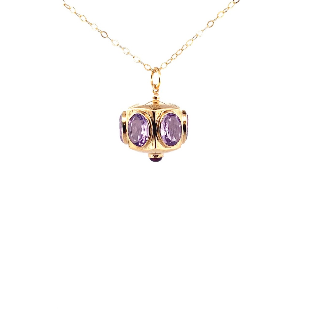 Collier Mignonnerie pendule améthyste avec chaîne 