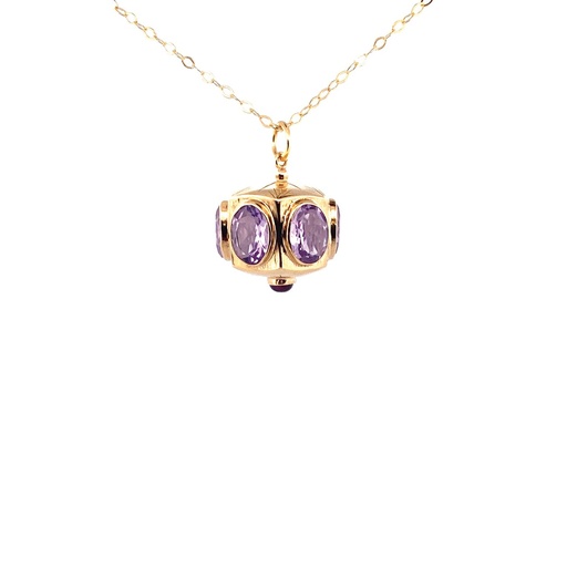 Collier Mignonnerie pendule améthyste avec chaîne 
