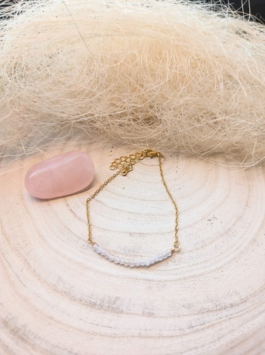 Bracelet Quartz rose avec fermoir 3mm